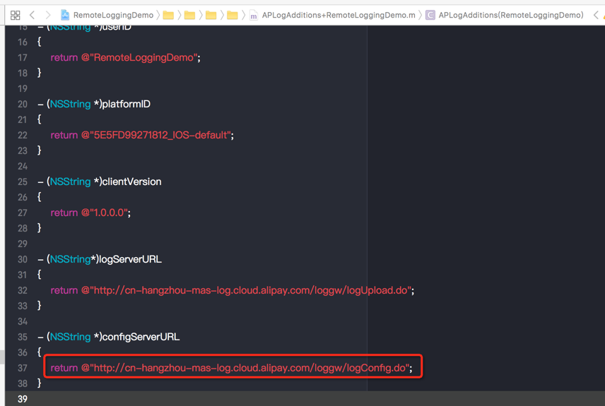 logConfigServerURL